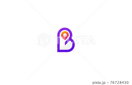 Logo B Location Vector Design Vector Illustration 76728430