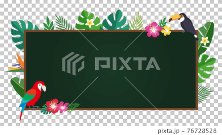 熱帶熱帶背景和兩隻鳥。黑板背景材料居中(16:9比例) 熱帶熱帶背景和兩隻鳥。黑板背景材料居中(16:9比例) 76728528