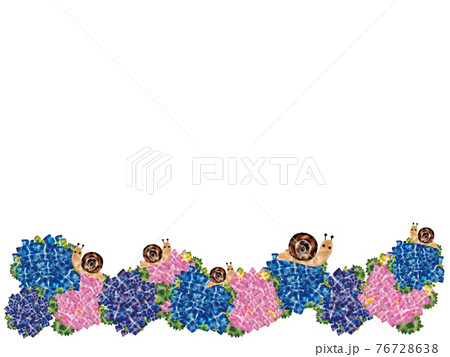 紫陽花 カタツムリのイラスト素材