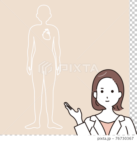Female doctor explaining the human body Female doctor explaining the human body 76730367
