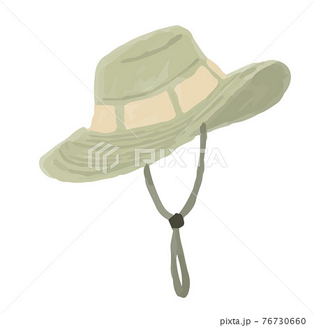 アウトドア 帽子 ハット 防災 イラスト 手描き 水彩のイラスト素材