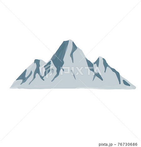 アウトドア 山 雪山 イラスト 手描き 水彩のイラスト素材