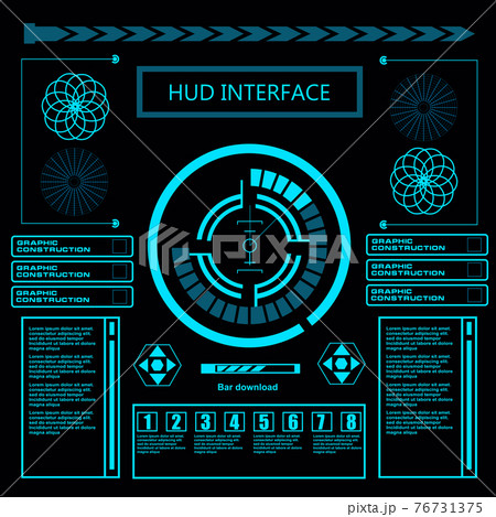 Futuristic blue virtual graphic touch user interface Futuristic blue virtual graphic touch user interface 76731375