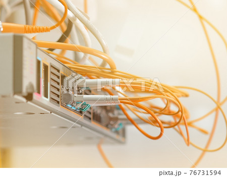 optic fiber cables connected to data center optic fiber cables connected to data center 76731594