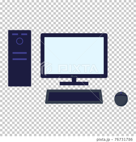 Simple desktop computer illustration flat design Simple desktop computer illustration flat design 76731786