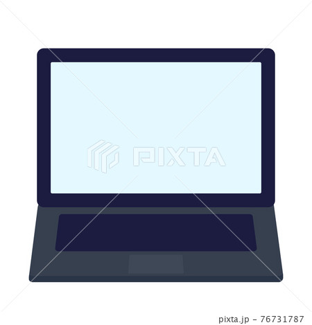 シンプルなノートパソコンのイラスト フラットデザイン シンプルなノートパソコンのイラスト フラットデザイン 76731787