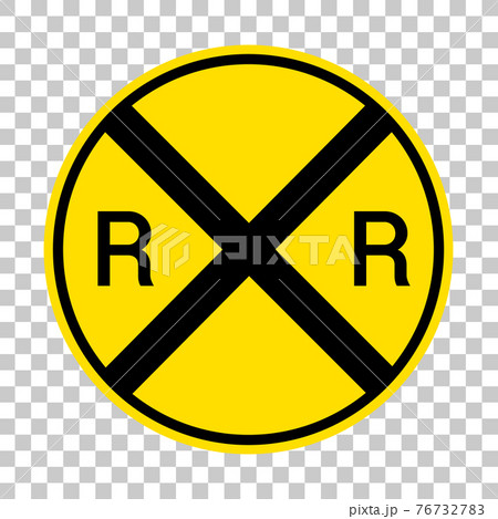 Railroad crossing warning sign isolated on transparent background Railroad crossing warning sign isolated on transparent background 76732783