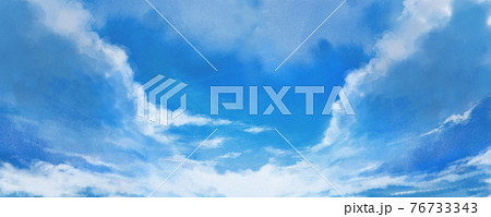 初夏から夏にかけての空をイメージした風景イラストのイラスト素材