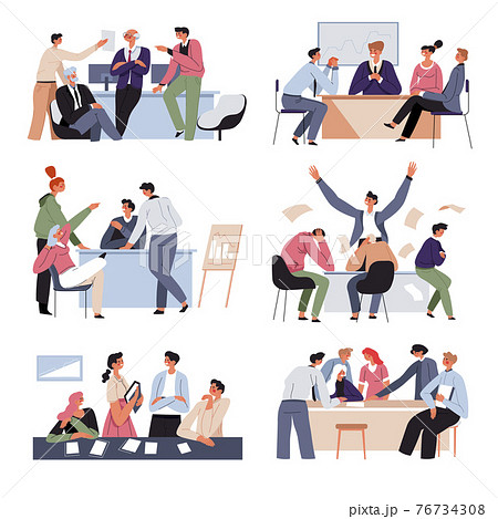 Team working in office, business projects job 76734308