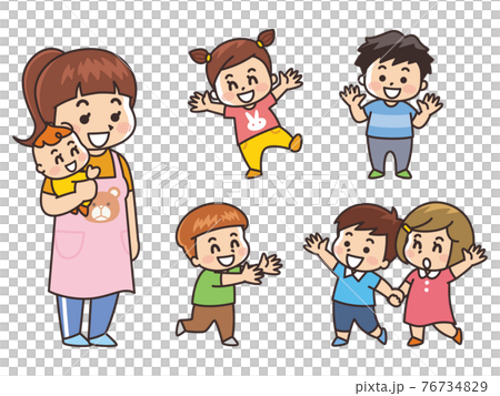 笑顔の保育士と園児 保育園 幼稚園 笑顔の保育士と園児 保育園 幼稚園 76734829
