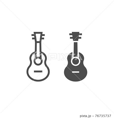 Ukulele line and glyph icon, music and string, guitar sign, vector graphics, a linear pattern on a white background. 76735737
