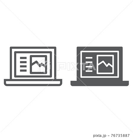 Laptop line and glyph icon, computer and digital, notebook sign, vector graphics, a linear pattern on a white background Laptop line and glyph icon, computer and digital, notebook sign, vector graphics, a linear pattern on a white background 76735887