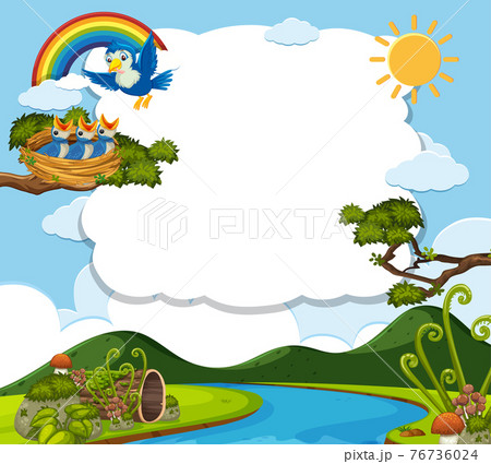 Bird In Nature Blank Bannerのイラスト素材
