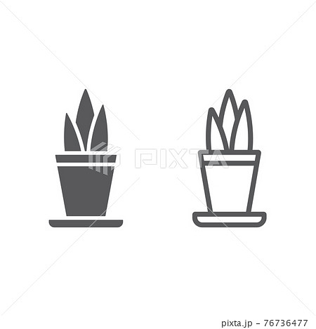 Plant in pot line and glyph icon, floral and home, flowerpot sign, vector graphics, a linear pattern Plant in pot line and glyph icon, floral and home, flowerpot sign, vector graphics, a linear pattern 76736477