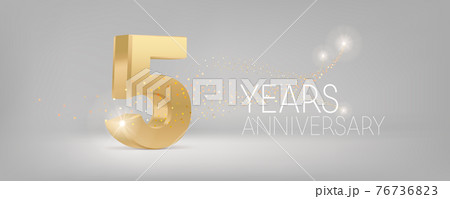 5 years anniversary vector icon, logo. Isolated graphic design with 3D number for 5th anniversary 76736823