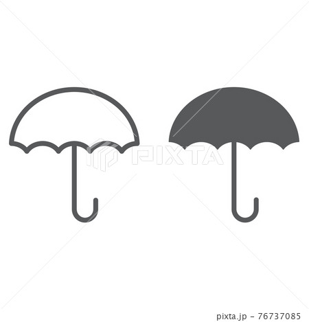 Keep dry line and glyph icon, packaging and label, umbrella sign, vector graphics, a linear pattern on a white background. 76737085