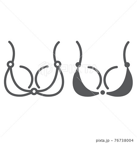 Bra line and glyph icon, underwear and woman, lingerie sign, vector graphics, a linear pattern on a white background. 76738004