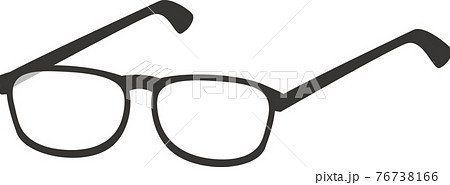 置かれているメガネのイメージイラスト(黒色) 置かれているメガネのイメージイラスト(黒色) 76738166