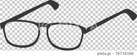 置かれているメガネのイメージイラスト(黒色) 置かれているメガネのイメージイラスト(黒色) 76738166