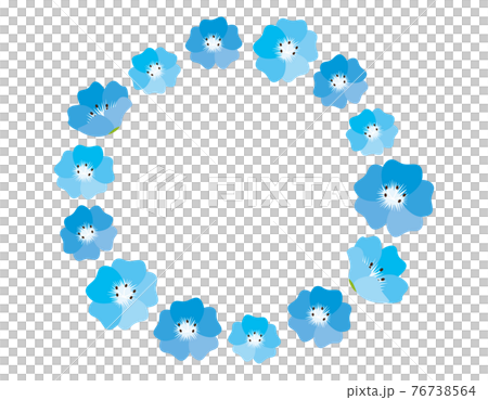 Vector illustration of blue flowers Nemophila background frame 76738564