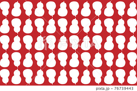 ひょうたん柄のシームレスなパターンデザイン、赤地に白 ひょうたん柄のシームレスなパターンデザイン、赤地に白 76739443