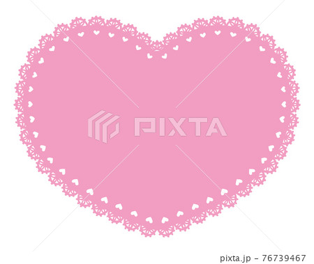 ハート型のレースペーパーピンク ハート型のレースペーパーピンク 76739467
