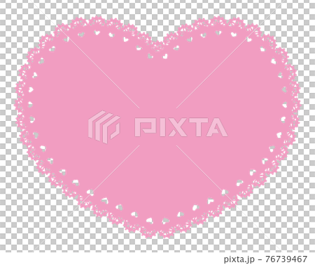 Heart-shaped lace paper pink 76739467
