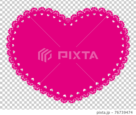 ハート型のレースペーパーピンクのイラスト素材 ハート型のレースペーパーピンクのイラスト素材