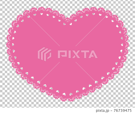 ハート型のレースペーパーピンクのイラスト素材 ハート型のレースペーパーピンクのイラスト素材