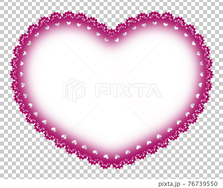 ハート型のレースペーパー赤紫のイラスト素材 ハート型のレースペーパー赤紫のイラスト素材