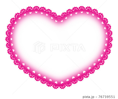 ハート型のレースペーパーピンクのイラスト素材
