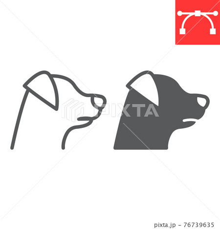 Cat line and glyph icon, pet and animal, sitting cat vector icon