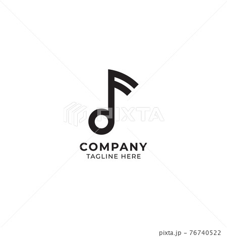 Musical note logo design template isolated on white color background. Black Key logo concept. Vector illustration 76740522