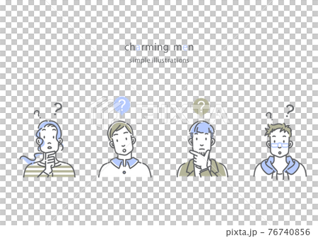 Hatena Male Simple and stylish line drawing illustration Hatena Male Simple and stylish line drawing illustration 76740856
