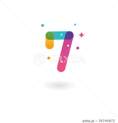 カラフルな数字の7ロゴのイラスト素材 [76740972] - PIXTA