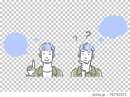 Male simple and stylish line drawing illustration 76742851