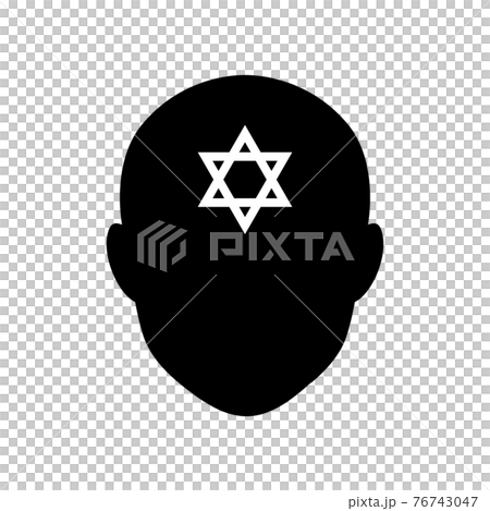 猶太信仰的圖像說明（猶太符號和麵部輪廓） 76743047