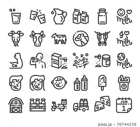 milk icon bold linear icon set milk icon bold linear icon set 76744256