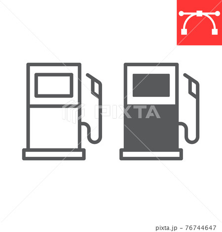 Gas station line and glyph icon, fuel and gasoline, petrol pump vector icon, vector graphics, editable stroke outline sign, eps 10. Gas station line and glyph icon, fuel and gasoline, petrol pump vector icon, vector graphics, editable stroke outline sign, eps 10. 76744647