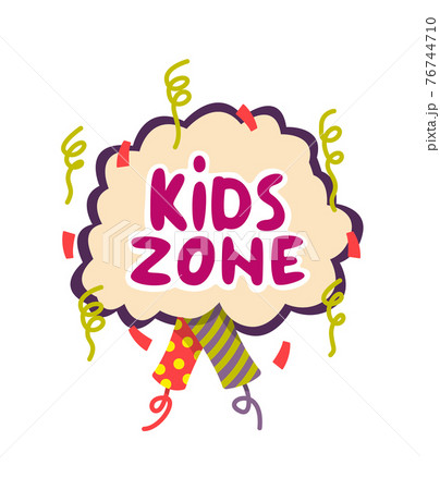 Kids zone for leisure and game logo isolated on white 76744710
