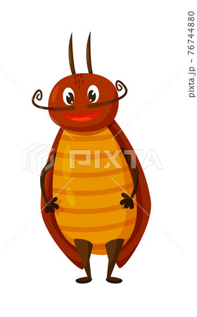 Comic cartoon cockroach mascot isolated on white 76744880