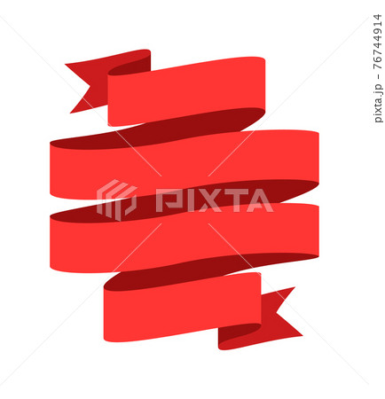 Red tape stripes curled frame isolated on white Red tape stripes curled frame isolated on white 76744914