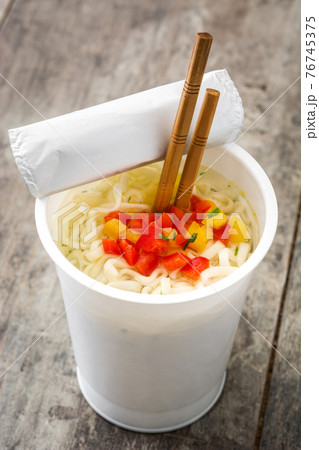 Take away noodles with vegetables Take away noodles with vegetables 76745375
