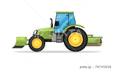 Snow plow truck isolated on white background 76745658