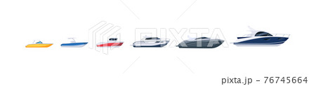 Boat, steamboat and motorboat difference set on white Boat, steamboat and motorboat difference set on white 76745664