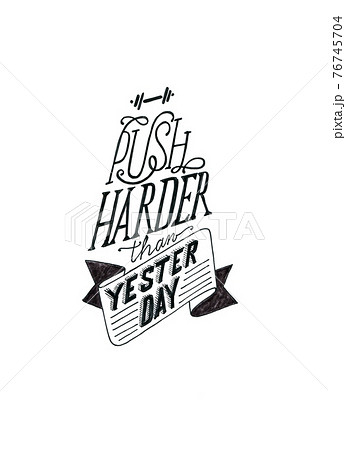 Hand-drawn lettering  encased in triangle or cone shape 76745704