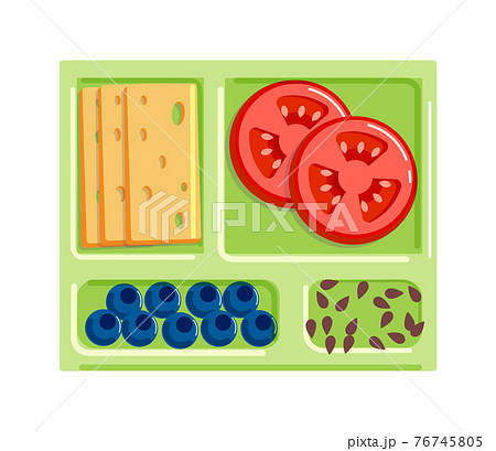 Sandwich ingredient on plate isolated on white 76745805