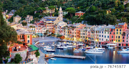 Panorama of Portofino town, Liguria, Italy 76745977