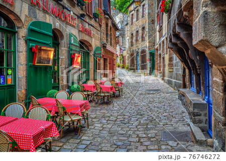 Cobbled street in the Old town of Dinan, Brittany, France Cobbled street in the Old town of Dinan, Brittany, France 76746272