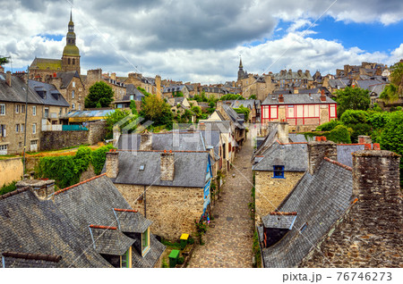 Historical Dinan Old town, Brittany, France Historical Dinan Old town, Brittany, France 76746273